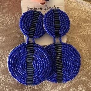 Blue Beaded Earrings